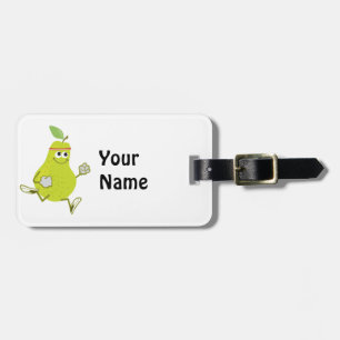 Retro Pear Runner Luggage Tag