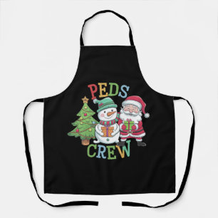 Retro Peds Crew Christmas Paediatrics Nurse Nursin Apron