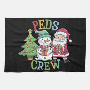 Retro Peds Crew Christmas Paediatrics Nurse Nursin Tea Towel
