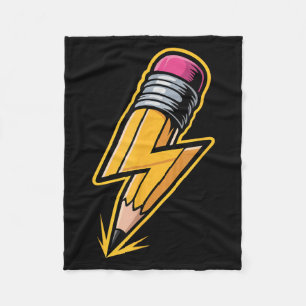 Retro Pencil Pencil Back to School Teacher Student Fleece Blanket