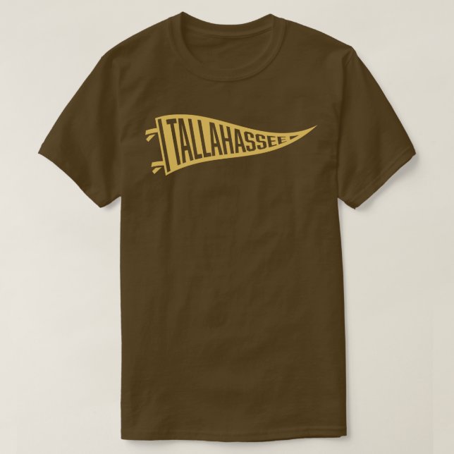 Retro Pennant Tallahassee Tan Gold T-Shirt (Design Front)