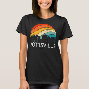 Retro Pennsylvania Pottsville Skyline Vintage Urba T-Shirt