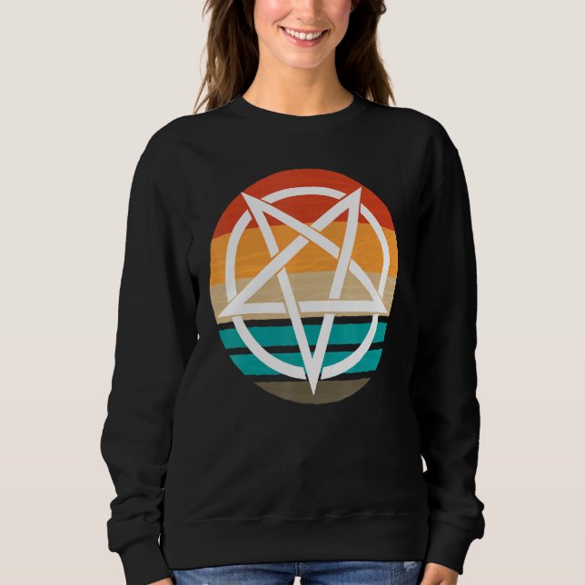 Retro Pentagram Devil 666    Sweatshirt (Front)