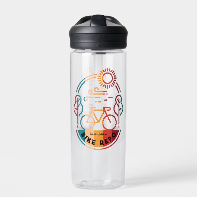Retro Personalised Bike Repo Water Bottle (Front)