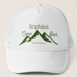Retro Personalised Camp Bach Mountains Green  Trucker Hat