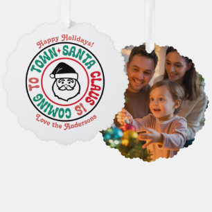 Retro Personalised Christmas Keepsake Photo Tree Decoration Card