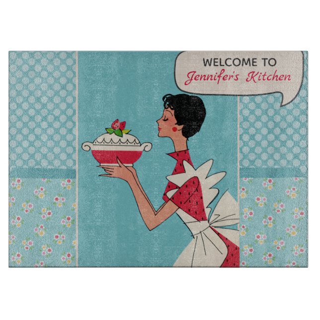 Retro Personalised Cutting Board (Front)