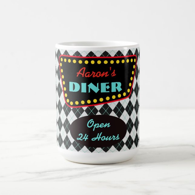 Retro Personalised Diner Mug (Center)