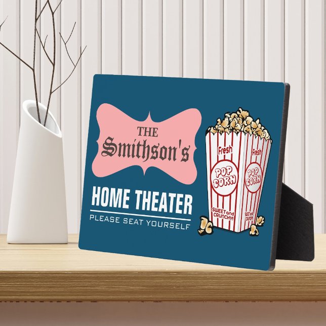 Retro Personalised Family Name Home Theatre Plaque (Creator Uploaded)