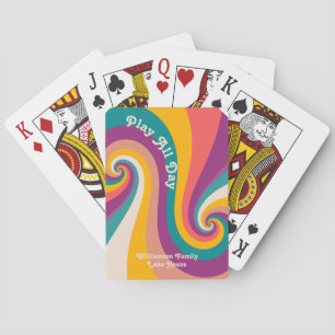 Retro Personalised Family Name Playing Cards