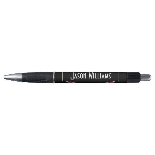 Retro Personalised Monogram Writing Pen Gift (Front)