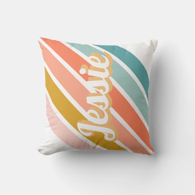 Retro Personalised Name Cushion (Front)