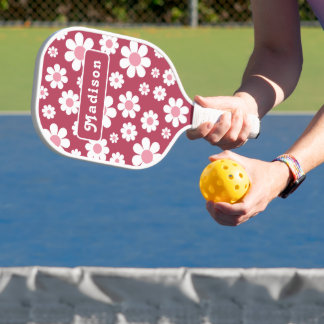 Retro Personalised Name Daisy Pickleball Paddle