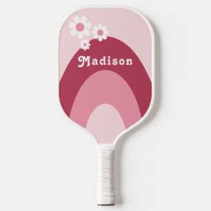 Retro Personalised Name Pink Pickleball Paddle