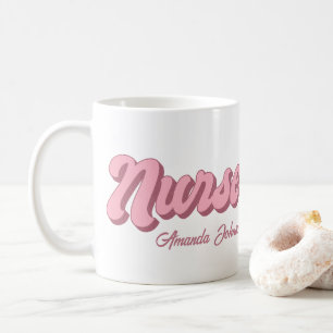 Retro Personalised Nurse Mug