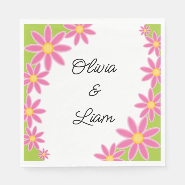 Retro personalised wedding napkins (Front)