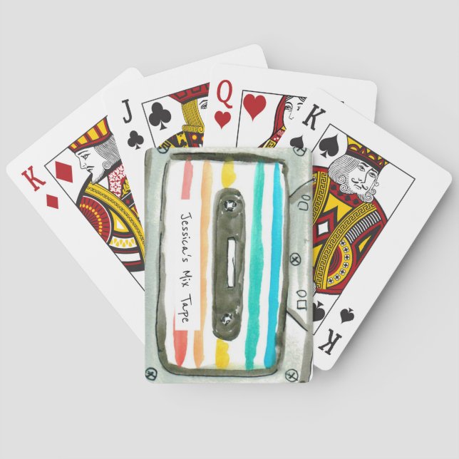 Retro personalized cassette tape playing cards (Back)