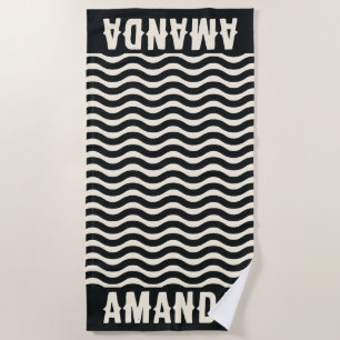 Retro Personalized matching summer vacation  Beach Towel