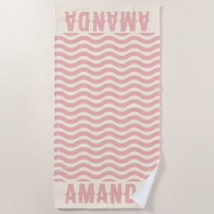 Retro Personalized matching summer vacation  Beach Towel