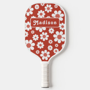 Retro Personalized Name Daisy Pickleball Paddle