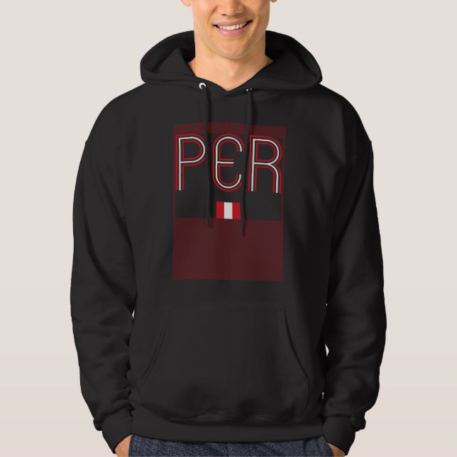 Retro Peru Flag Peruvian Pride Vintage Peru Hoodie (Front)
