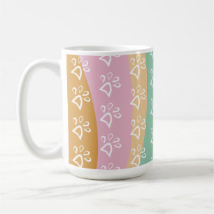 Retro Pet Paw Print Marble Groovy    Coffee Mug