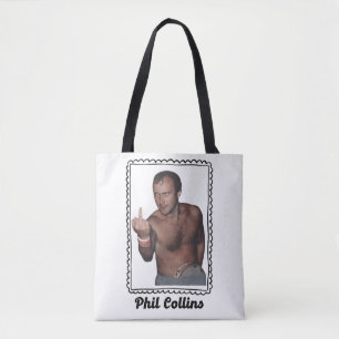 Retro Phil Collins Vintage 80s Music Fan Art Tote Bag