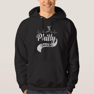 Retro Philadelphia Baseball Heartbeat Vintage Phil Hoodie