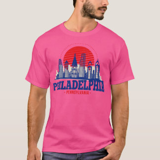Retro Philadelphia Pennsylvania Skyline T-Shirt