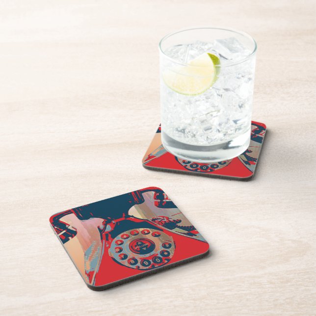 Retro Phone Beverage Coaster (Right Side)