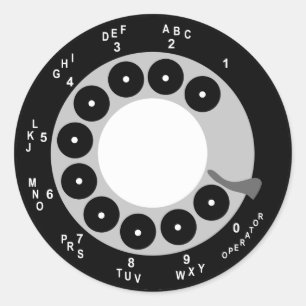 Retro Phone Stickers - Black/White