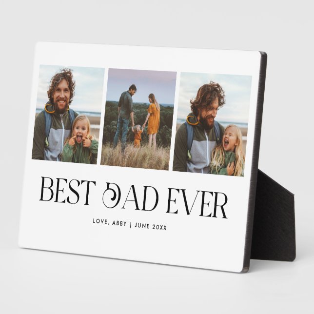 Retro Photo Collage Best Dad Ever  Plaque (Side)