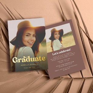 Retro Photo Gold Graduation Party