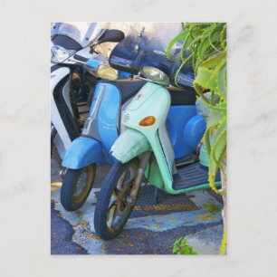 Retro Photo Italian Made Piaggio Scooters Postcard