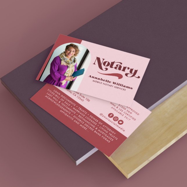Retro Photo Notary Loan Signing Agent  Business Card (Creator Uploaded)