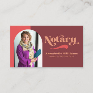 Retro Photo Notary Loan Signing Agent  Business Card