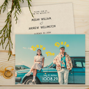 Retro photo wedding save the date