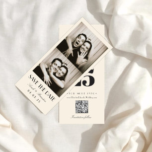 Retro Photobooth Typography Qrcode Save the Date 