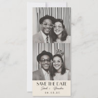 Retro Photobooth Typography Qrcode Save the Date