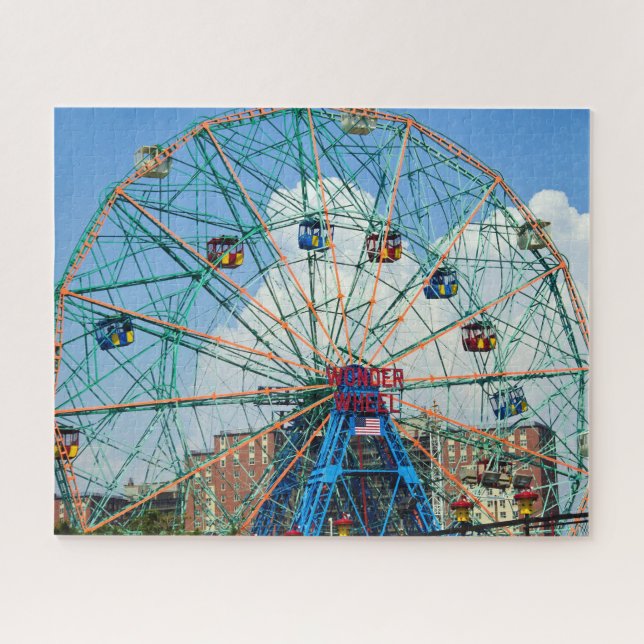 Retro Photograph of the Coney Island Ferris Wheel Jigsaw Puzzle (Horizontal)