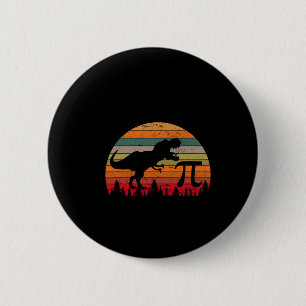Retro Pi Day 3.14 Dinosaur Funny Pi Day Math Toddl 6 Cm Round Badge