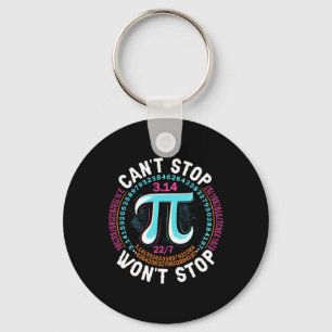 Retro Pi Day Mathematical Can't Stop Wont Stop Pi  Key Ring