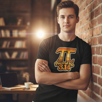 Retro Pi Day Powered by 3.14 Vintage Math  T-Shirt