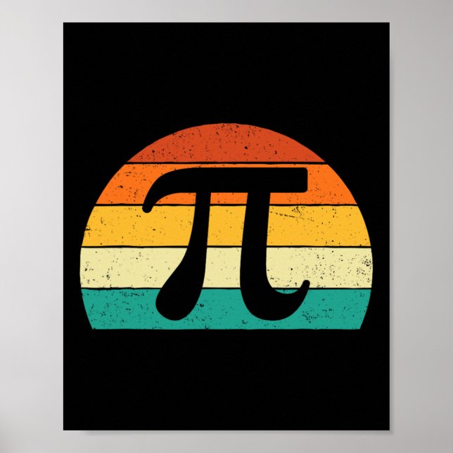Retro Pi Symbol - Math Lover Science Pi Day  Poster (Front)