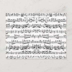 Retro Piano Sheet Music Notes Pattern Postcard