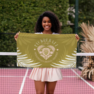 Retro Pickleball Club Personalised Bridal Shower Hand Towel