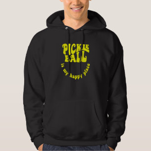 Retro Pickleball Is My Happy Place Pickleball Play Hoodie