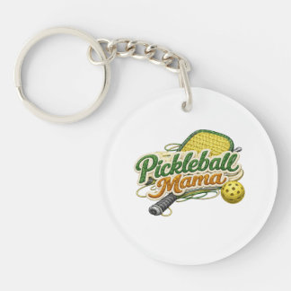 Retro Pickleball Mama Keychain Mother's Day 