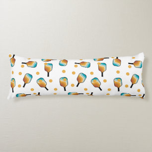Retro Pickleball Paddles & Ball Pattern Body Cushion