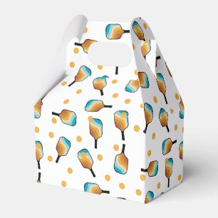 Retro Pickleball Paddles & Ball Pattern Favour Box